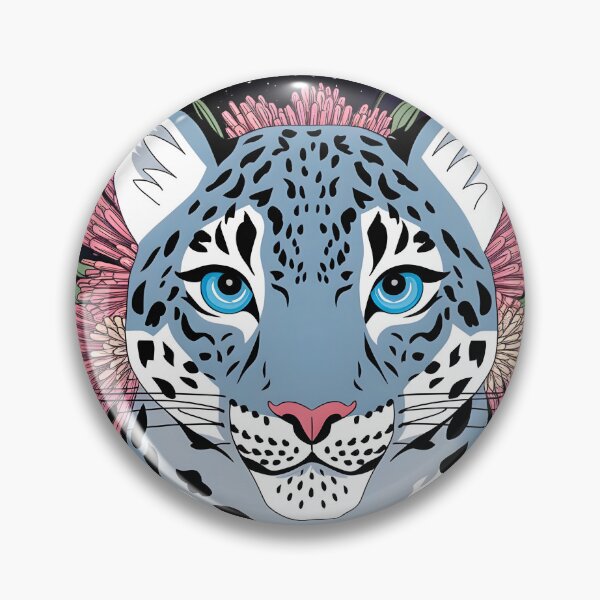 Item preview, Blue gepard cheetah leopard design against a pink floral and astral galaxy backdrop designed and sold by EmeraldeaArt.
