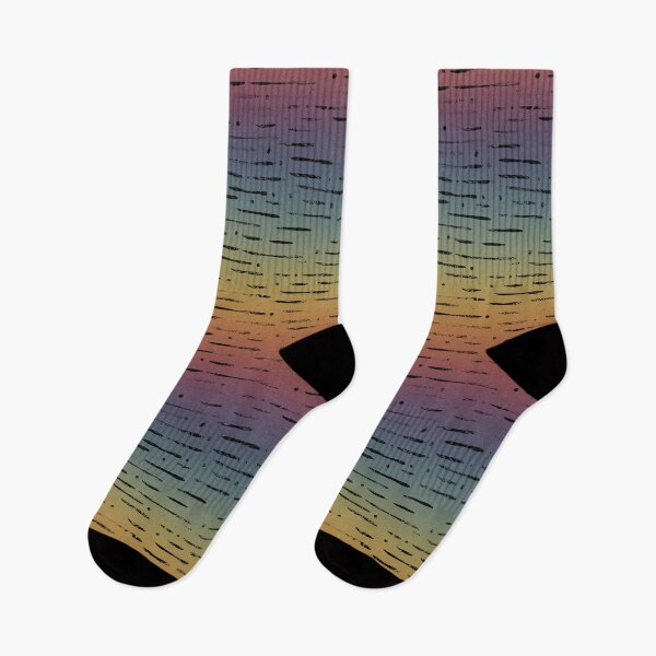 Item preview, Dot-Dash Distressed Pattern - Rainbow Sunset + Coal designed and sold by Irene Estelle.
