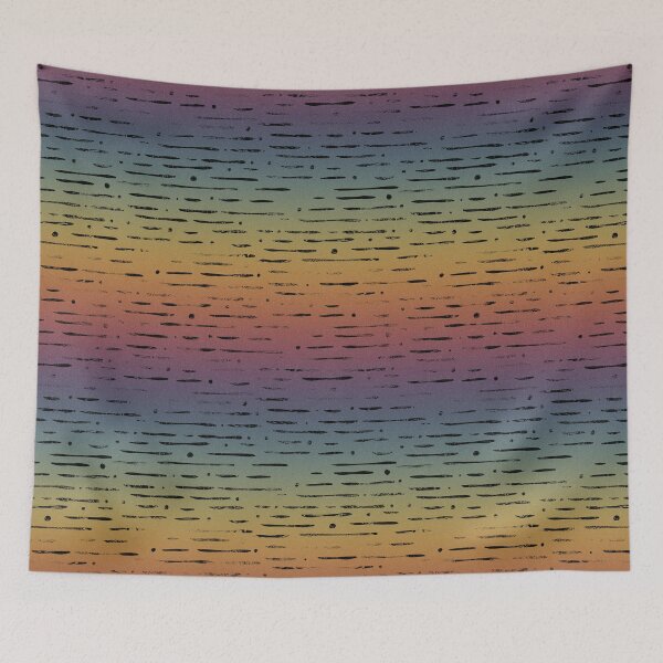 Item preview, Dot-Dash Distressed Pattern - Rainbow Sunset + Coal designed and sold by Irene Estelle.