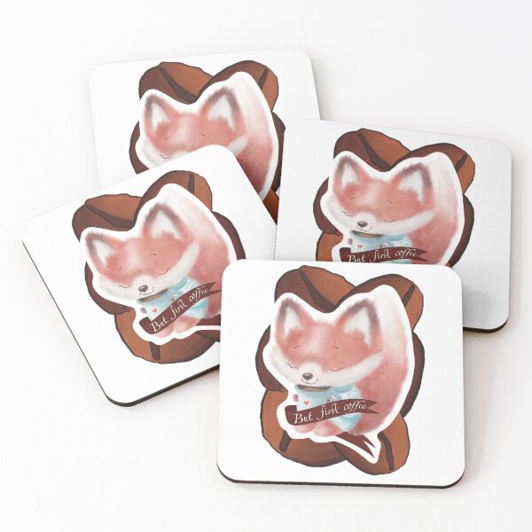 Item preview, Cute dreamy fox with cup of coffee  designed and sold by TrusteeDesign.