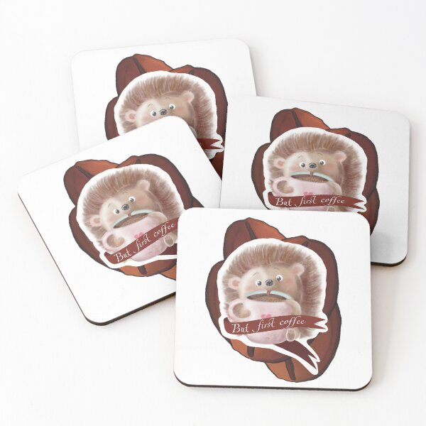 Item preview, Cute little hedgehog with cup of coffee  designed and sold by TrusteeDesign.