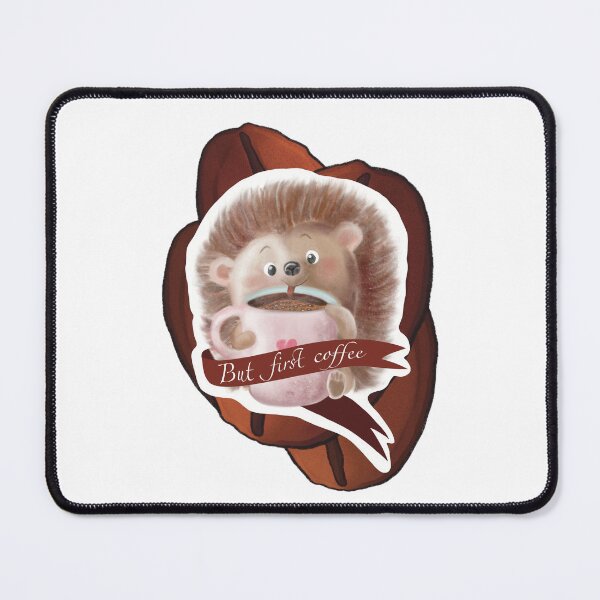 Item preview, Cute little hedgehog with cup of coffee designed and sold by TrusteeDesign.