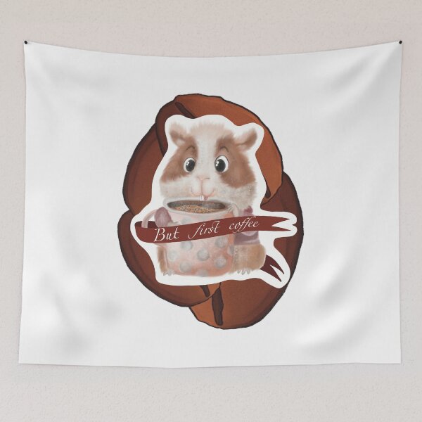 Item preview, Cute little hamster with cup of coffee  designed and sold by TrusteeDesign.