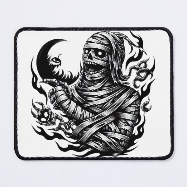 Item preview, mummy with crescent, Halloween tattoo , Halloween mummy,Halloween at night designed and sold by Expressions-Sel.