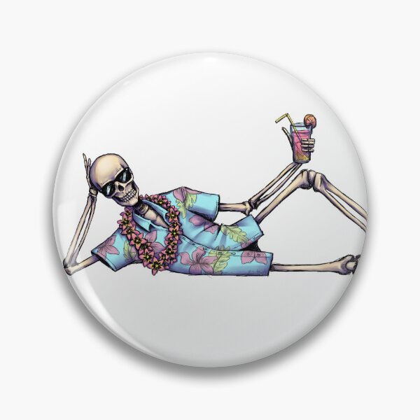 Item preview, Chilling Skeleton in Hawaiian shirt designed and sold by Rikeshi.