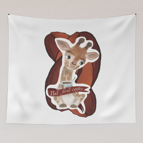 Item preview, Cute little giraffe with cup of coffee  designed and sold by TrusteeDesign.