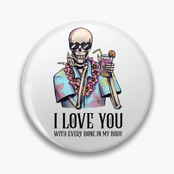 Item preview, I love you with every bone in my body - Hawaiian Shirt Skeleton  designed and sold by Rikeshi.