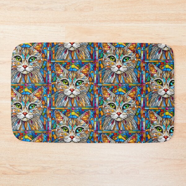 Item preview, Silver Tabby Cat Stained Glass – Perfect for Cat Lovers designed and sold by Fredster1966.