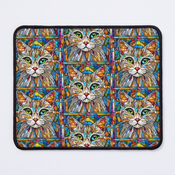 Item preview, Silver Tabby Cat Stained Glass – Perfect for Cat Lovers designed and sold by Fredster1966.