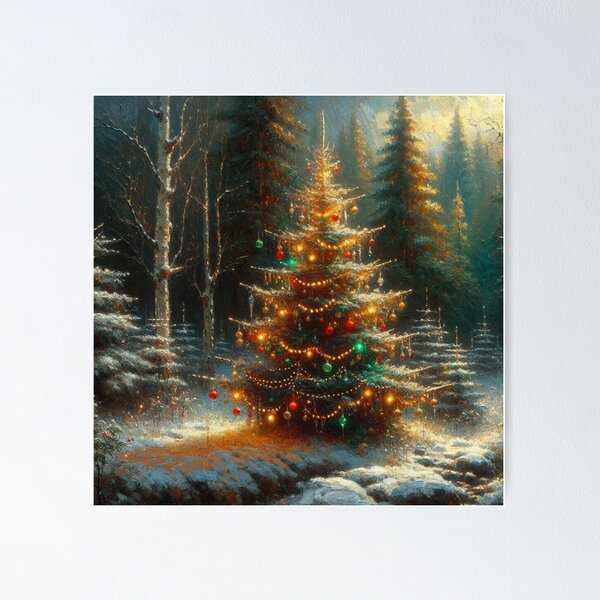 Item preview, Festive Forest Christmas Tree - Whimsical Decorated Christmas Tree in the Forest designed and sold by mustardseed-410.