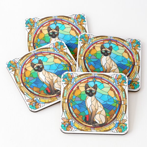 Item preview, Siamese Cat Stained Glass Art – Perfect for Cat Lovers designed and sold by Fredster1966.