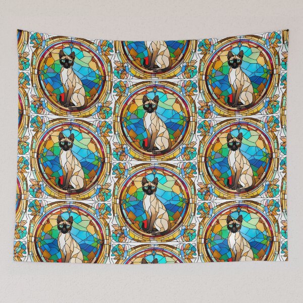 Item preview, Siamese Cat Stained Glass Art – Perfect for Cat Lovers designed and sold by Fredster1966.
