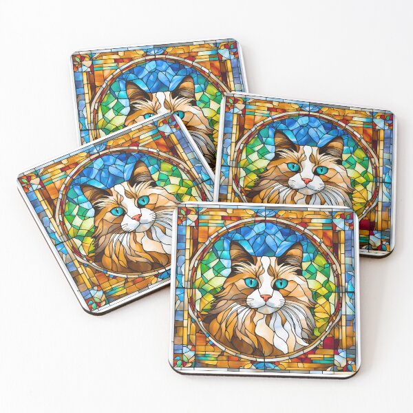 Item preview, Ragdoll Cat Stained Glass Art – Perfect for Cat Lovers designed and sold by Fredster1966.