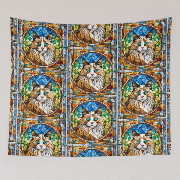 Item preview, Ragdoll Cat Stained Glass Art – Perfect for Cat Lovers designed and sold by Fredster1966.