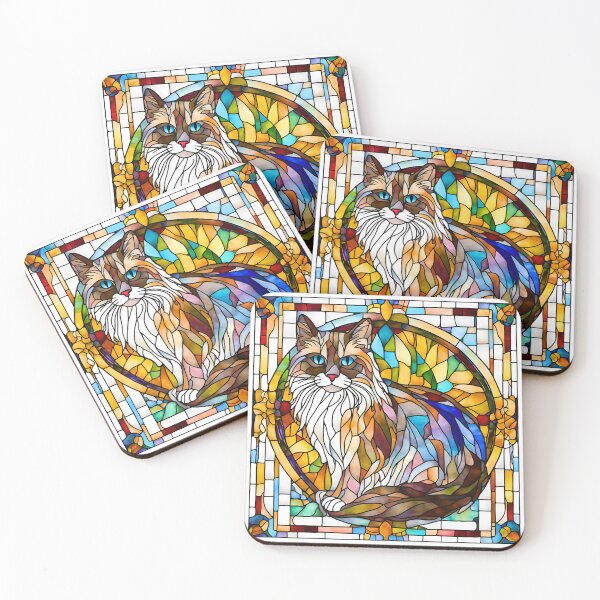Item preview, Ragdoll Cat Stained Glass Art – Perfect for Cat Lovers designed and sold by Fredster1966.