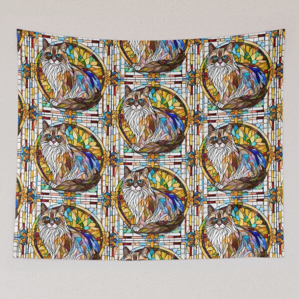 Item preview, Ragdoll Cat Stained Glass Art – Perfect for Cat Lovers designed and sold by Fredster1966.