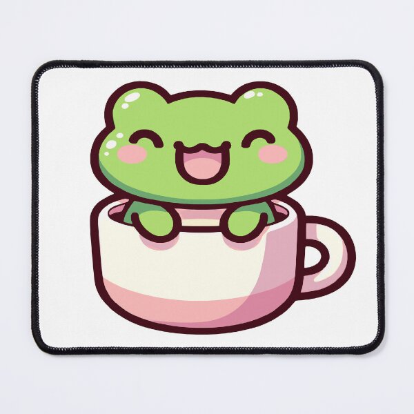 Item preview, Cup frog, frog in kawaii chibi style in a cup designed and sold by AdrianMDesigns.