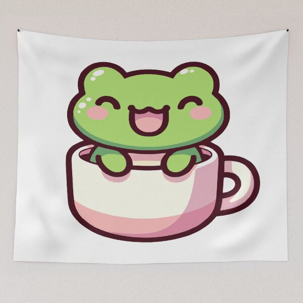 Item preview, Cup frog, frog in kawaii chibi style in a cup designed and sold by AdrianMDesigns.