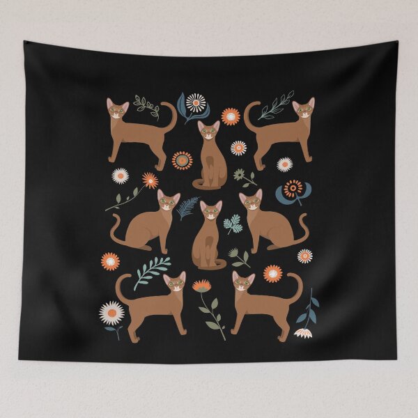Item preview, Abyssinian Cat Flowers designed and sold by Clara Hollins.