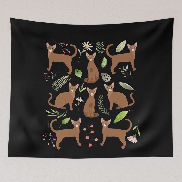 Item preview, Abyssinian Cat Flowers designed and sold by Clara Hollins.