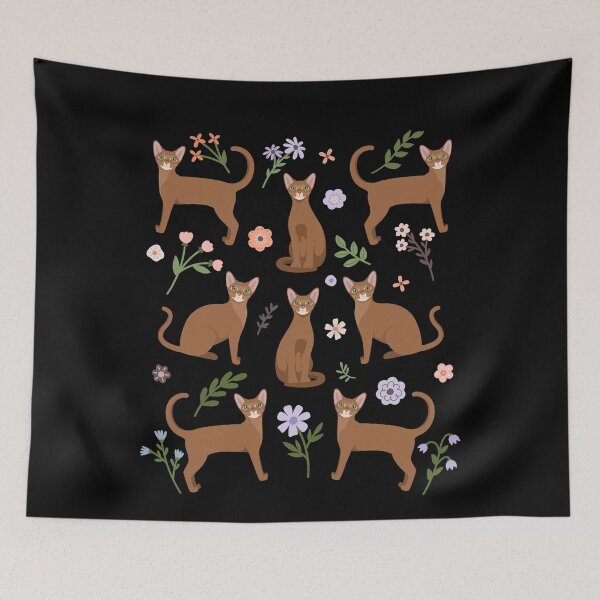 Item preview, Abyssinian Cat Flowers designed and sold by Clara Hollins.