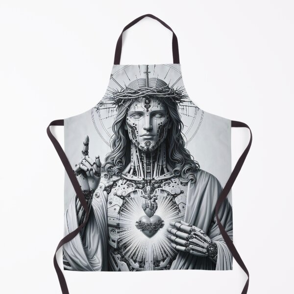 Item preview, Cyberpunk Cyborg Android Jesus in Greyscale designed and sold by jay-cack.