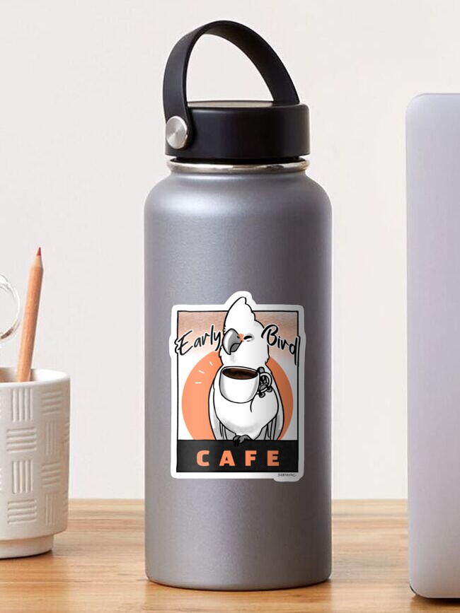 Thumbnail 1 of 3, Sticker, Early Bird Cafe designed and sold by Sabtastic.