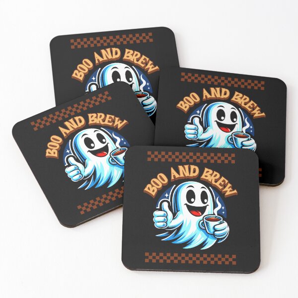 Item preview, Boo And Brew Halloween Cute Funny Happy Thumbs Up Ghost Coffee Caffeine Spooky designed and sold by CarantinedChaos.