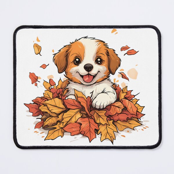Item preview, Autumn Pup in a Pile of Leaves designed and sold by katerynaS99.