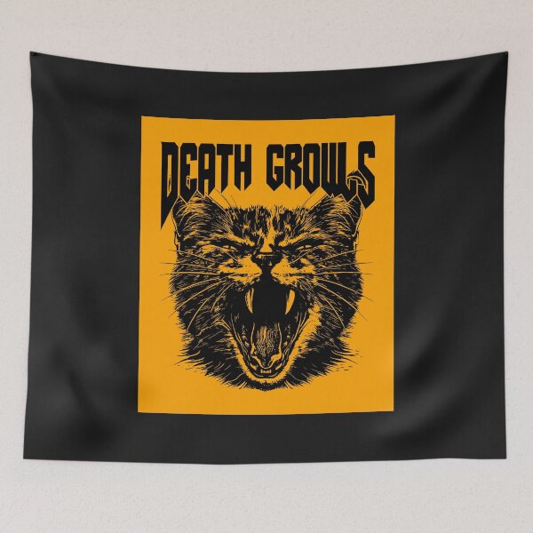 Item preview, Death Growls Metal Cat. #RockCat #MetalCat #GrowlingCat #DeathGrowl designed and sold by Anna Halasek.