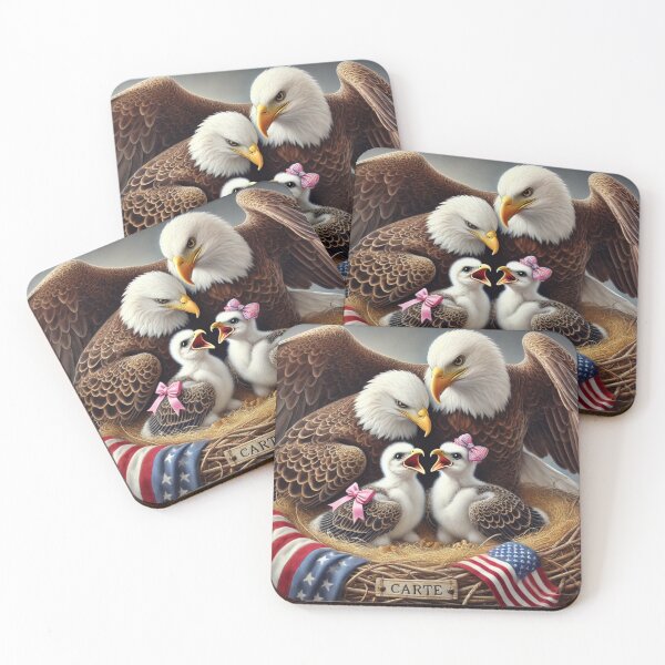 Item preview, Patriotic Eagle Family - A Symbol of Love and Protection designed and sold by JSJDigitalArt.