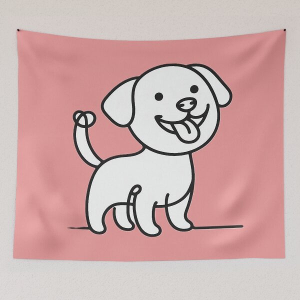 Item preview, Cute One Line Art Cartoon Dog Drawing designed and sold by nada-art.