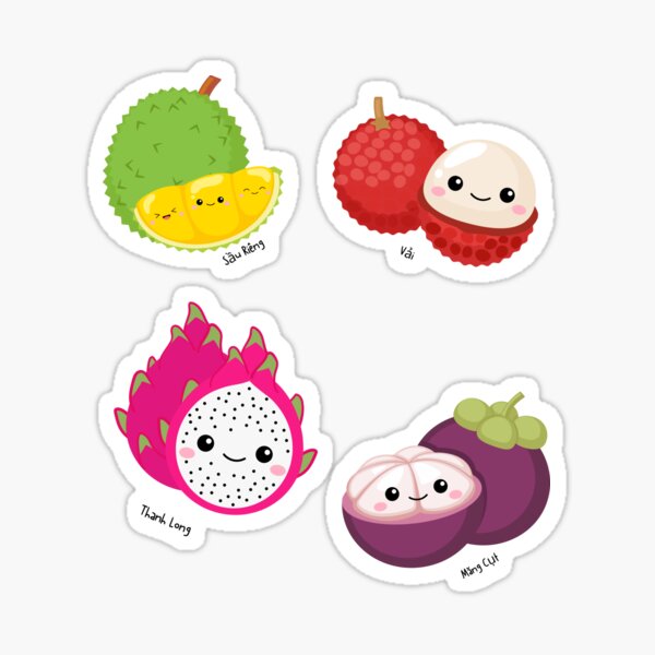 Item preview, Cute Vietnamese Fruit Sticker Pack - Vietnamese Fruits designed and sold by Lightinyoushop.