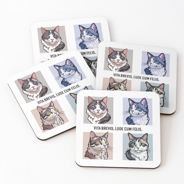 Item preview, 4 cats | Vita brevis lude cum felis designed and sold by Maachiel.