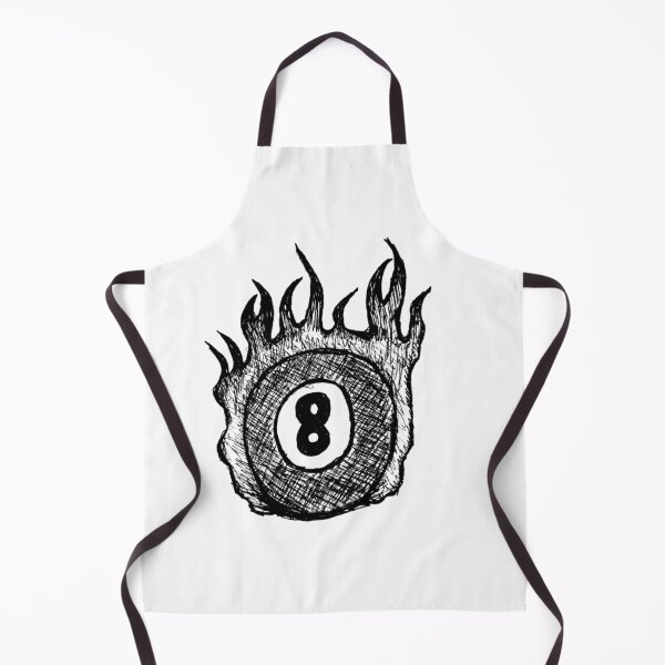 Item preview, Flaming 8 Pool Ball Grayscale designed and sold by KayTurtless.