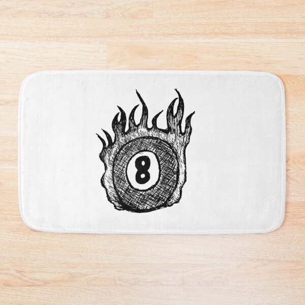 Item preview, Flaming 8 Pool Ball Grayscale designed and sold by KayTurtless.