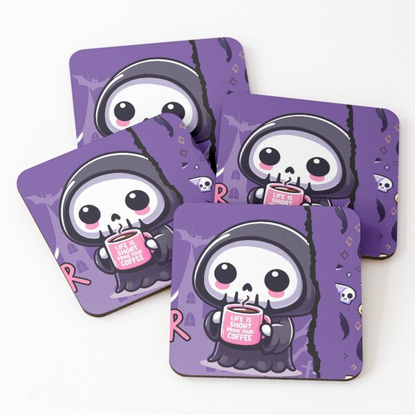 Item preview, Coffee Is Life- cute grim reaper designed and sold by ouchbyflora.