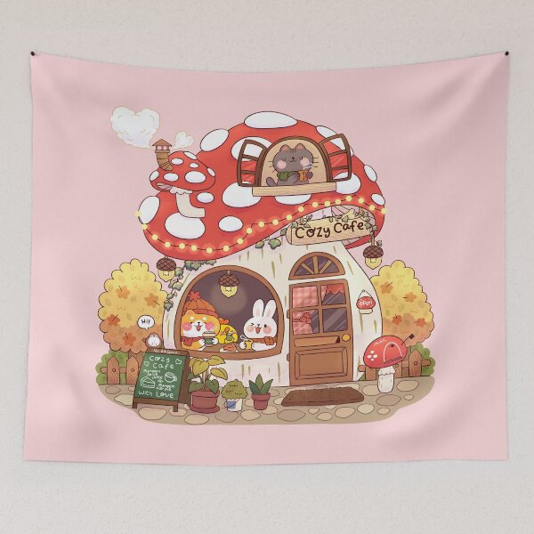 Item preview, Mushroom Cozy Cafe designed and sold by NasDoodleArt.