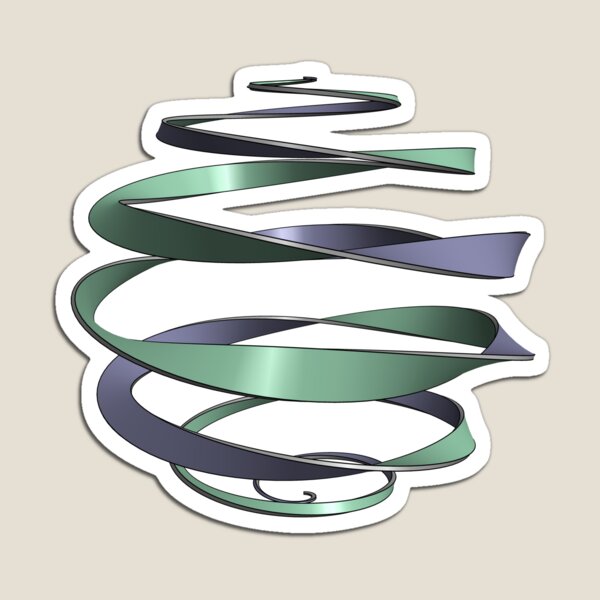Item preview, Purple/Green Twisting Spiral Around an Invisible Sphere designed and sold by Deekayare.