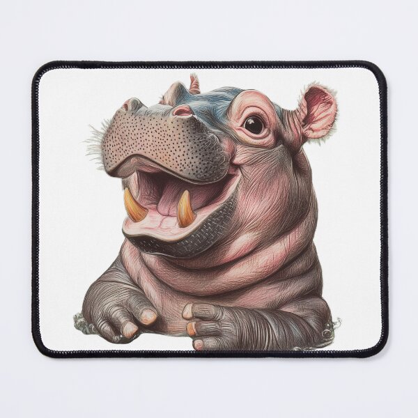 Item preview, Moo Deng : Cute Baby Hippo Colored Penciled designed and sold by ThaiArtShop.