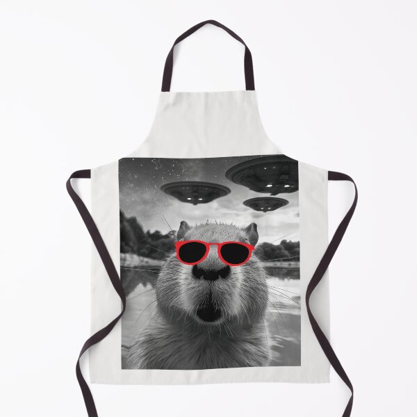 Item preview, Funny Graphic Capybara Selfie Women Men Kid with UFOs Weird designed and sold by MOHAMED FRASER.