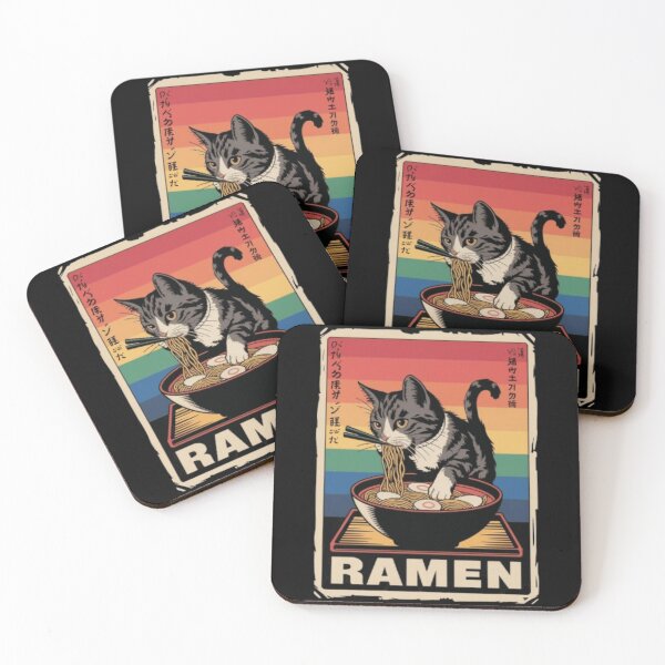 Item preview, Black cat and ramen designed and sold by Hotshots Design.
