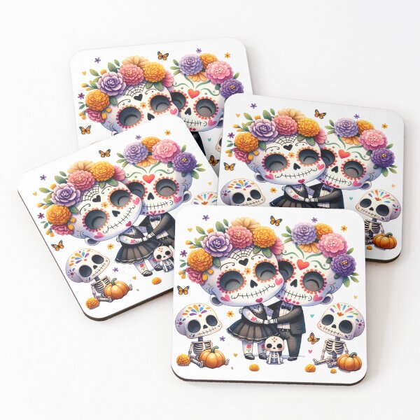 Item preview, Day of the Dead couple and dog - Dia de muertos designed and sold by MeroroGraphics.