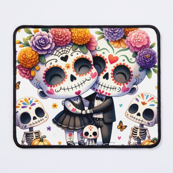 Item preview, Day of the Dead couple and dog - Dia de muertos designed and sold by MeroroGraphics.