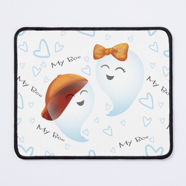 Item preview, Cute Ghost Couple My Boo Pattern on White designed and sold by MakerOfPaper.