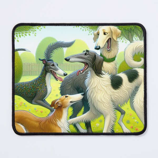 Aperçu de l'œuvre Des lévriers idiots au parc créée et vendue par DigiDog Designs.