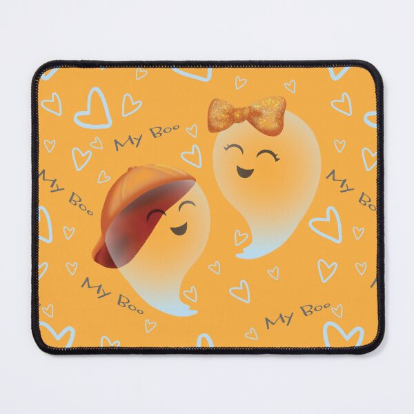 Item preview, Cute Ghost Couple My Boo Pattern on Light Orange designed and sold by MakerOfPaper.