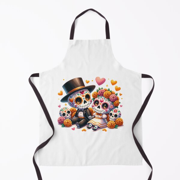 Item preview, Day of the Dead sugar Skull couple in Love - Dia de Muertos designed and sold by MeroroGraphics.