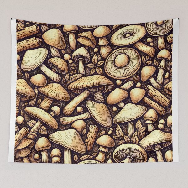 Item preview, Mushroom Fungus Wallpaper Pattern designed and sold by Travelcases.
