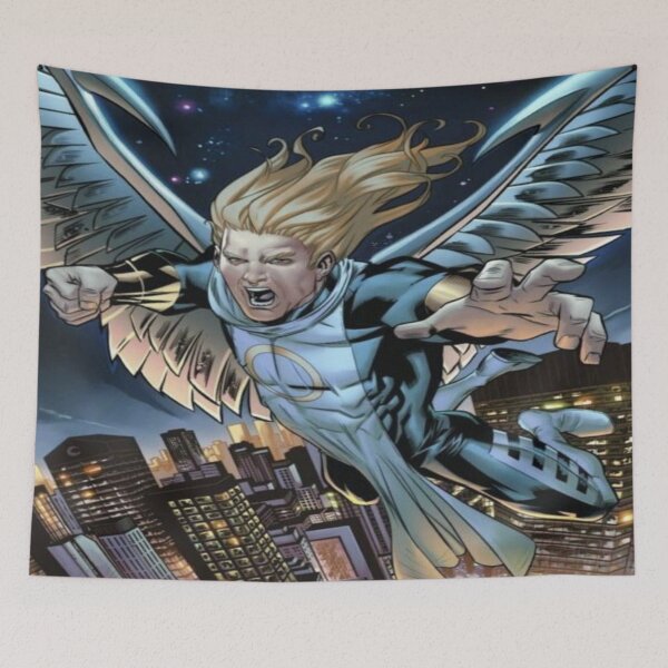 Item preview, Winged Superhero Action Art - Epic Illustration designed and sold by MosaicMagic.